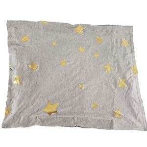 Pillowfort Pillowcase Gray STANDARD SHAM Gold Stars Modern Kids Twin Bedding